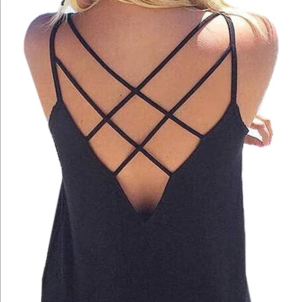 Criss cross back tank
